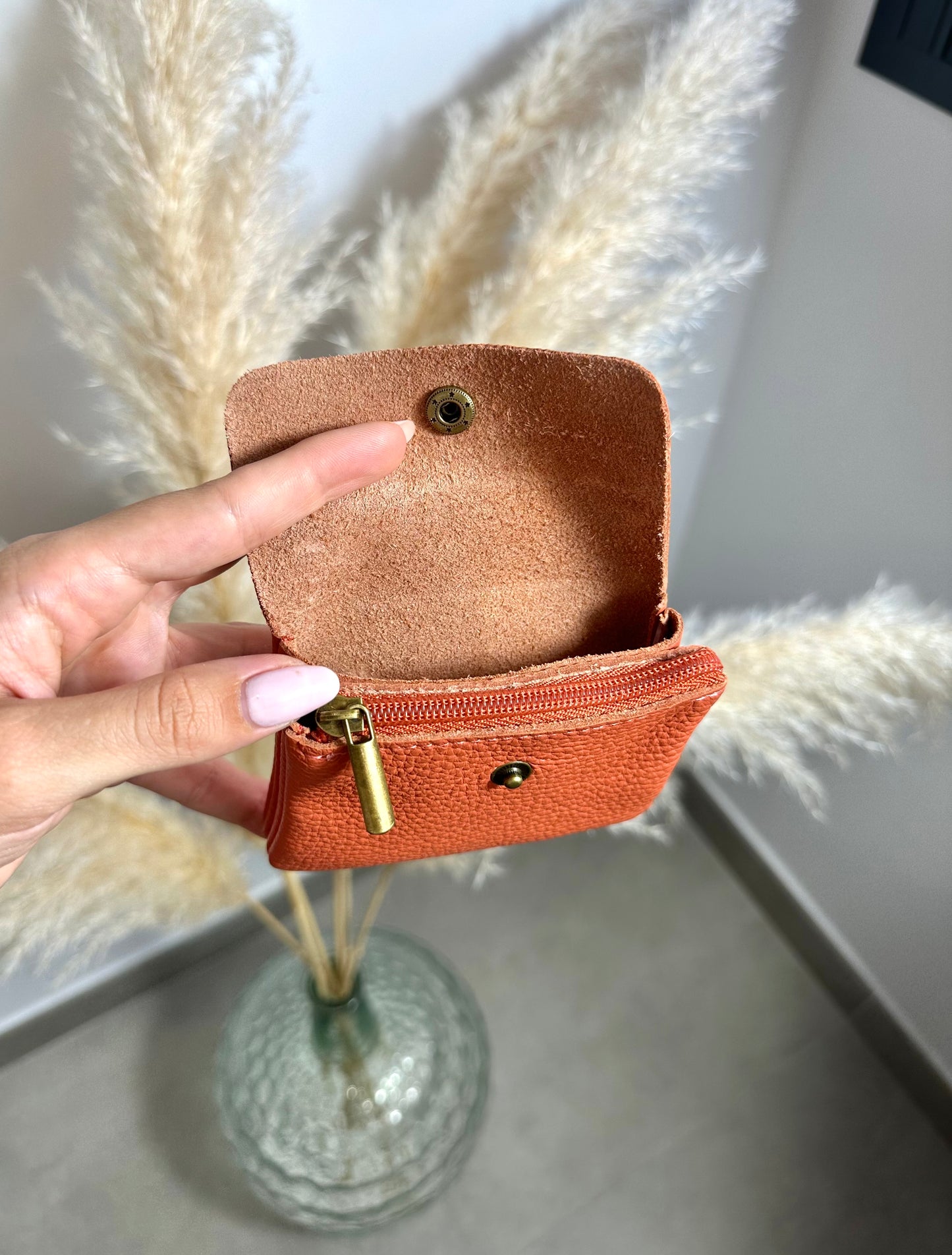 Monedero Piel mini Coral