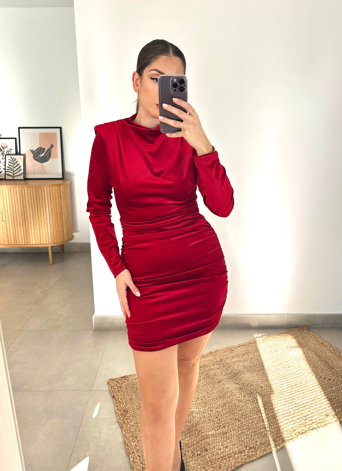 Vestido Laura terciopelo Rojo