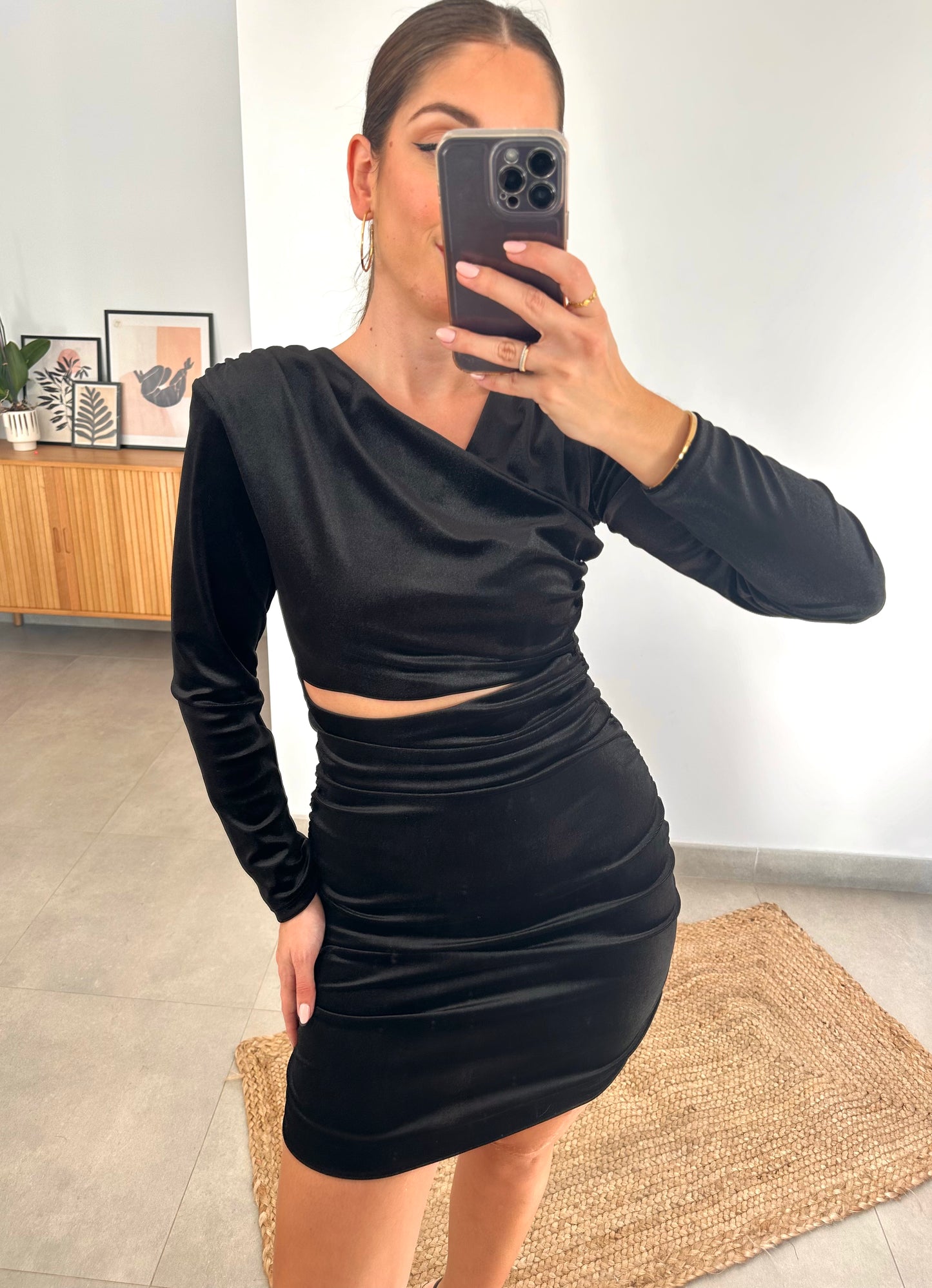 Vestido Marta terciopelo Negro