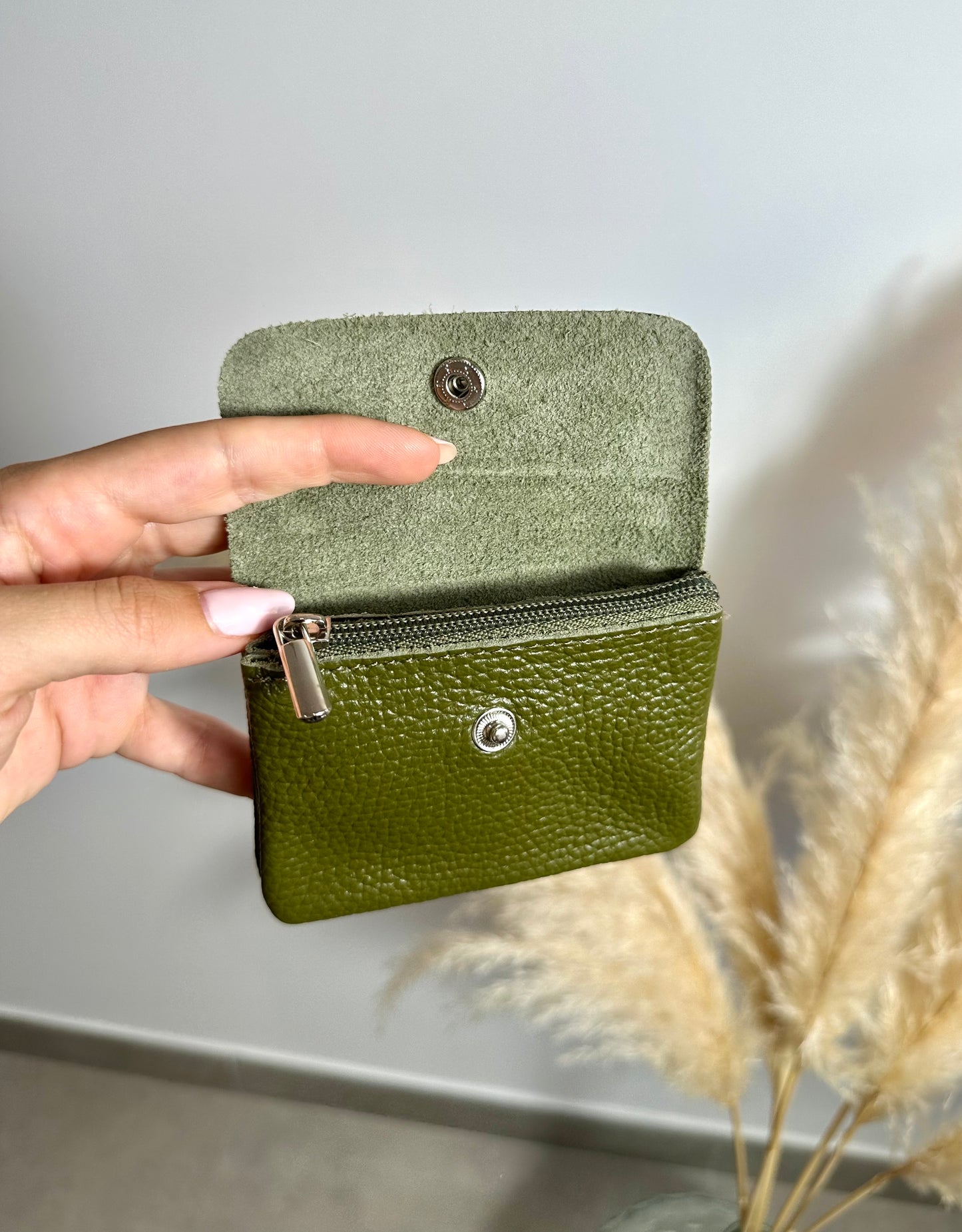 Monedero Piel mini Verde