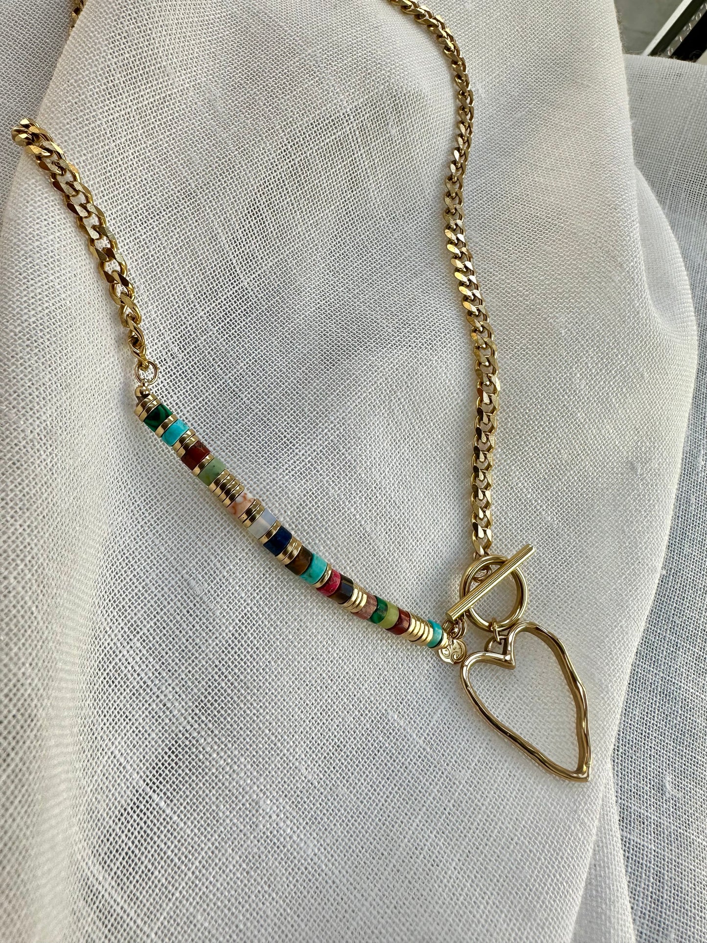 Collar Corazón piedras