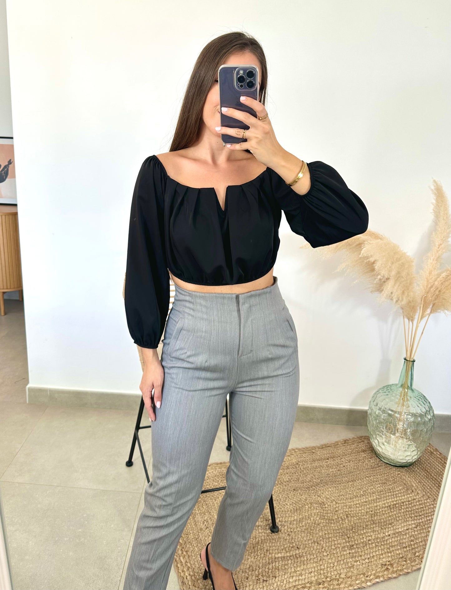 Top Paula Negro