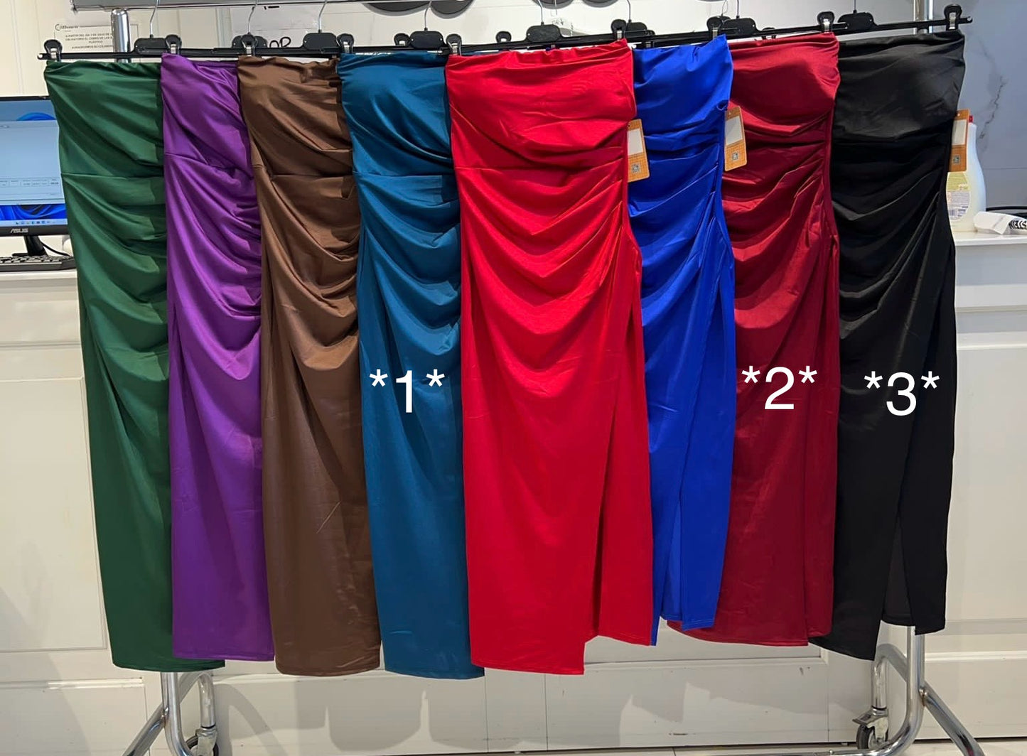 Vestido licra/satén