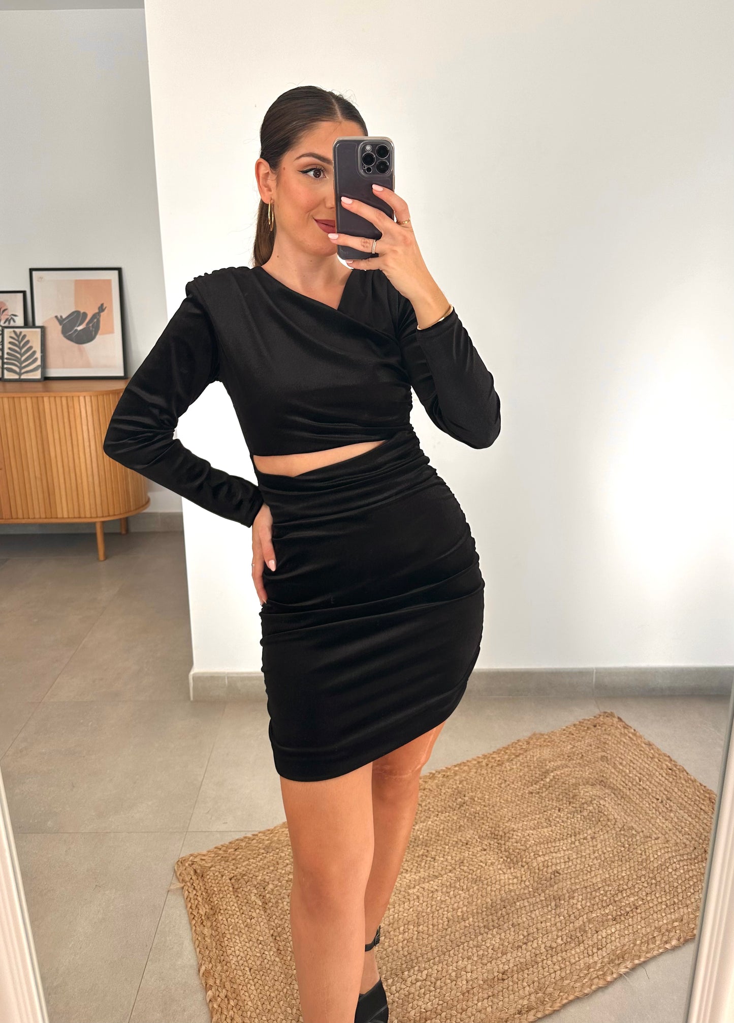 Vestido Marta terciopelo Negro