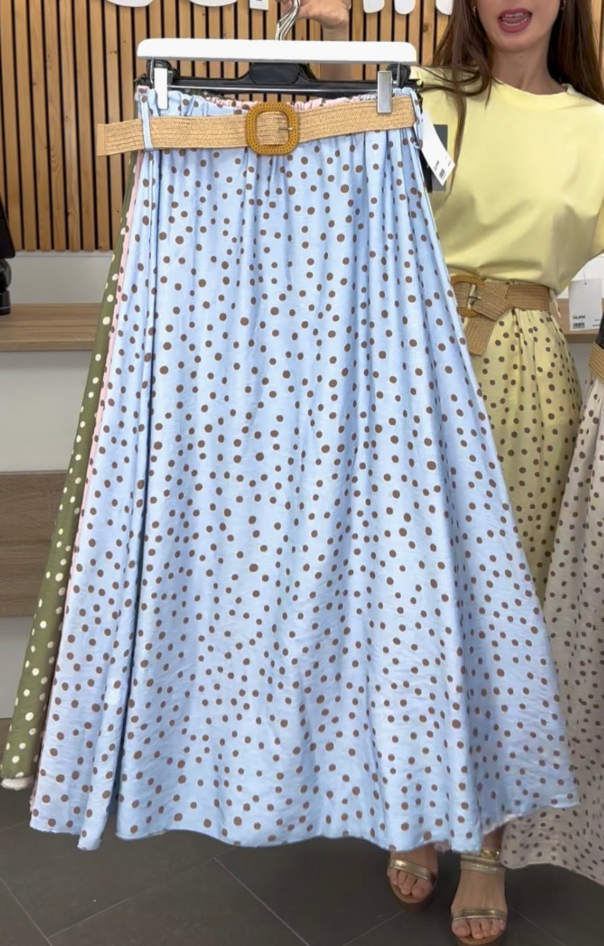 Falda lunares midi