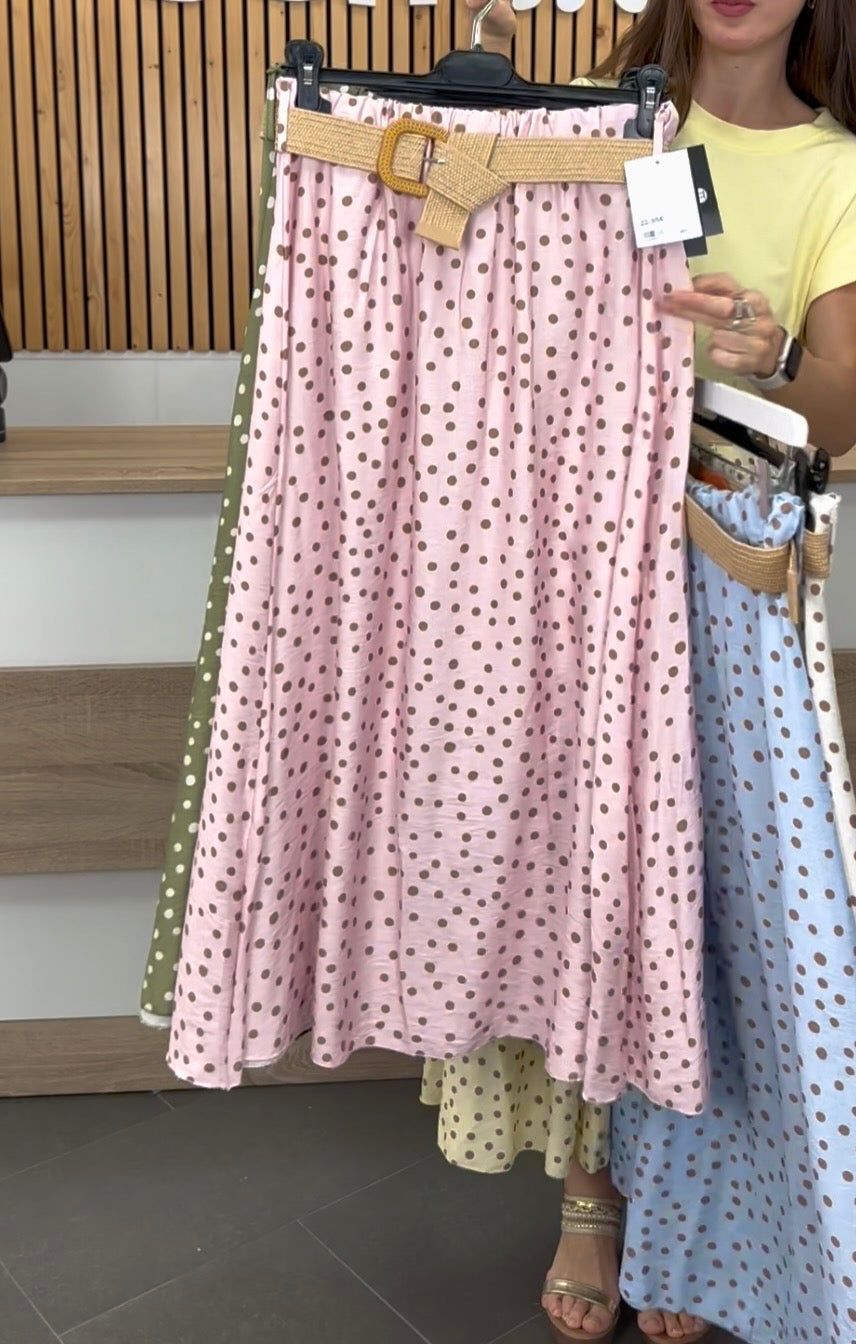 Falda lunares midi