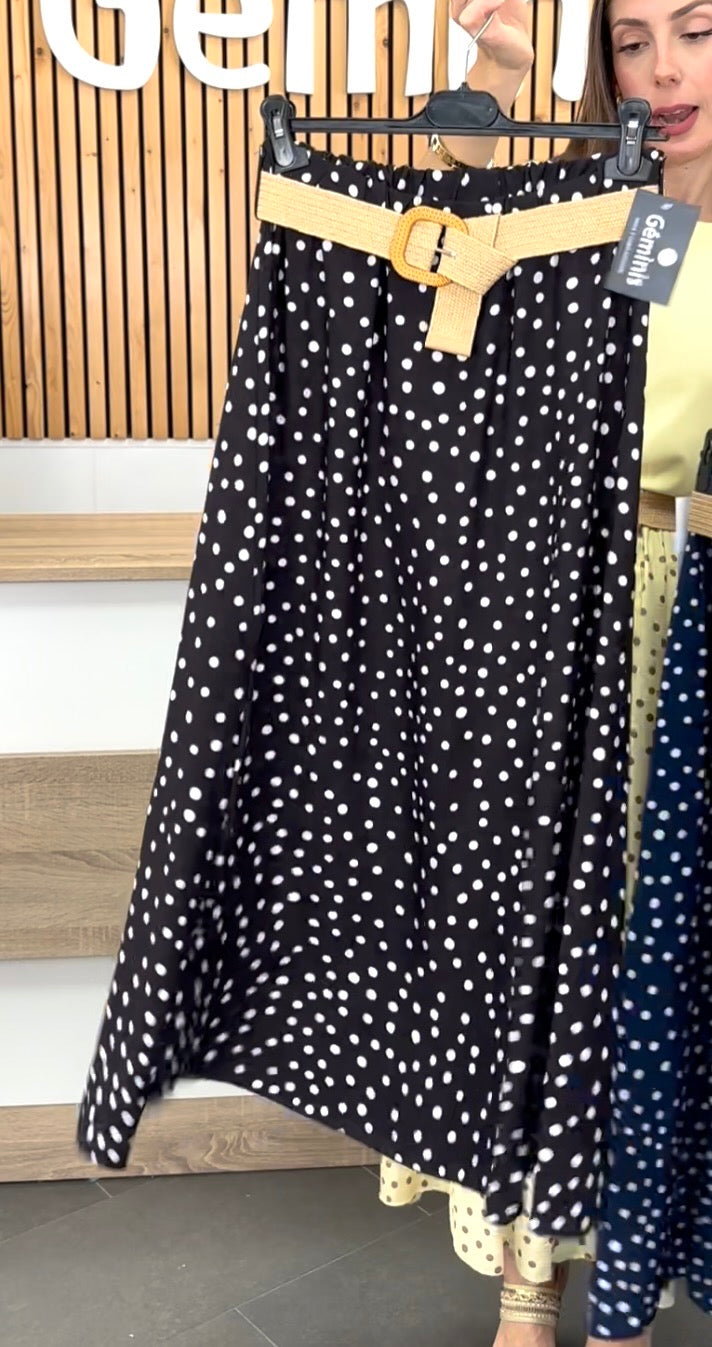 Falda lunares midi