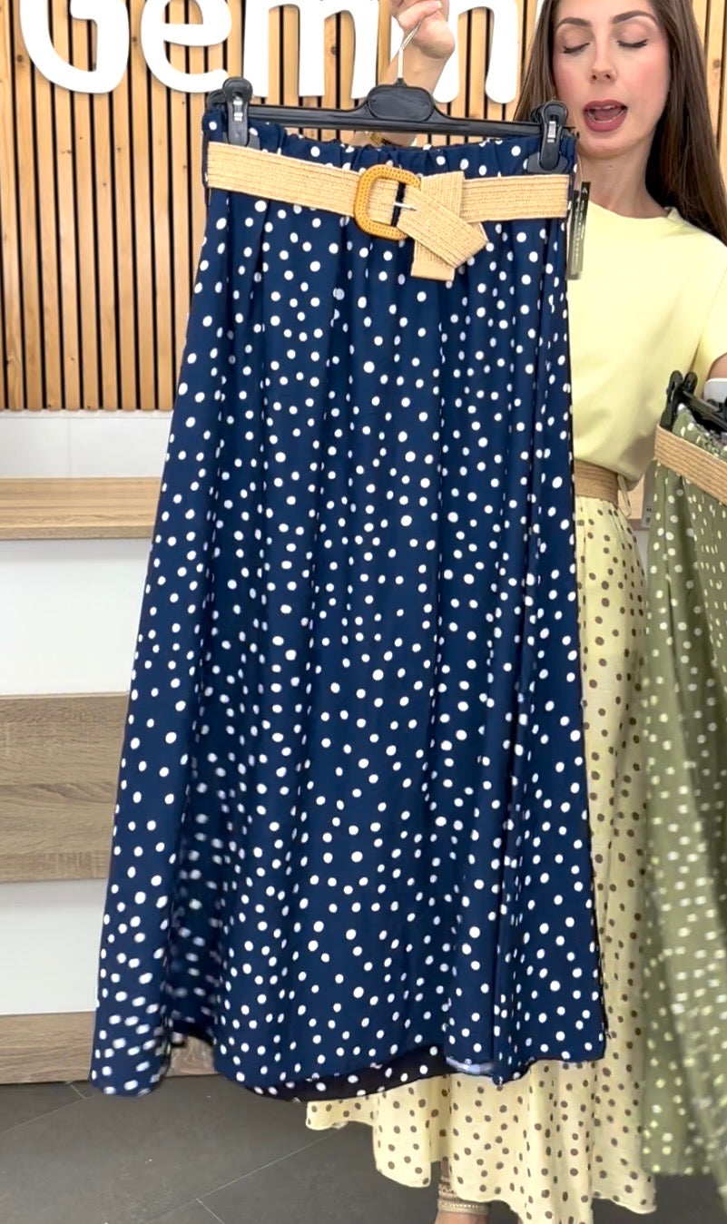 Falda lunares midi