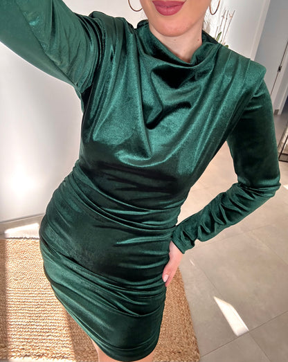 Vestido Laura terciopelo Verde
